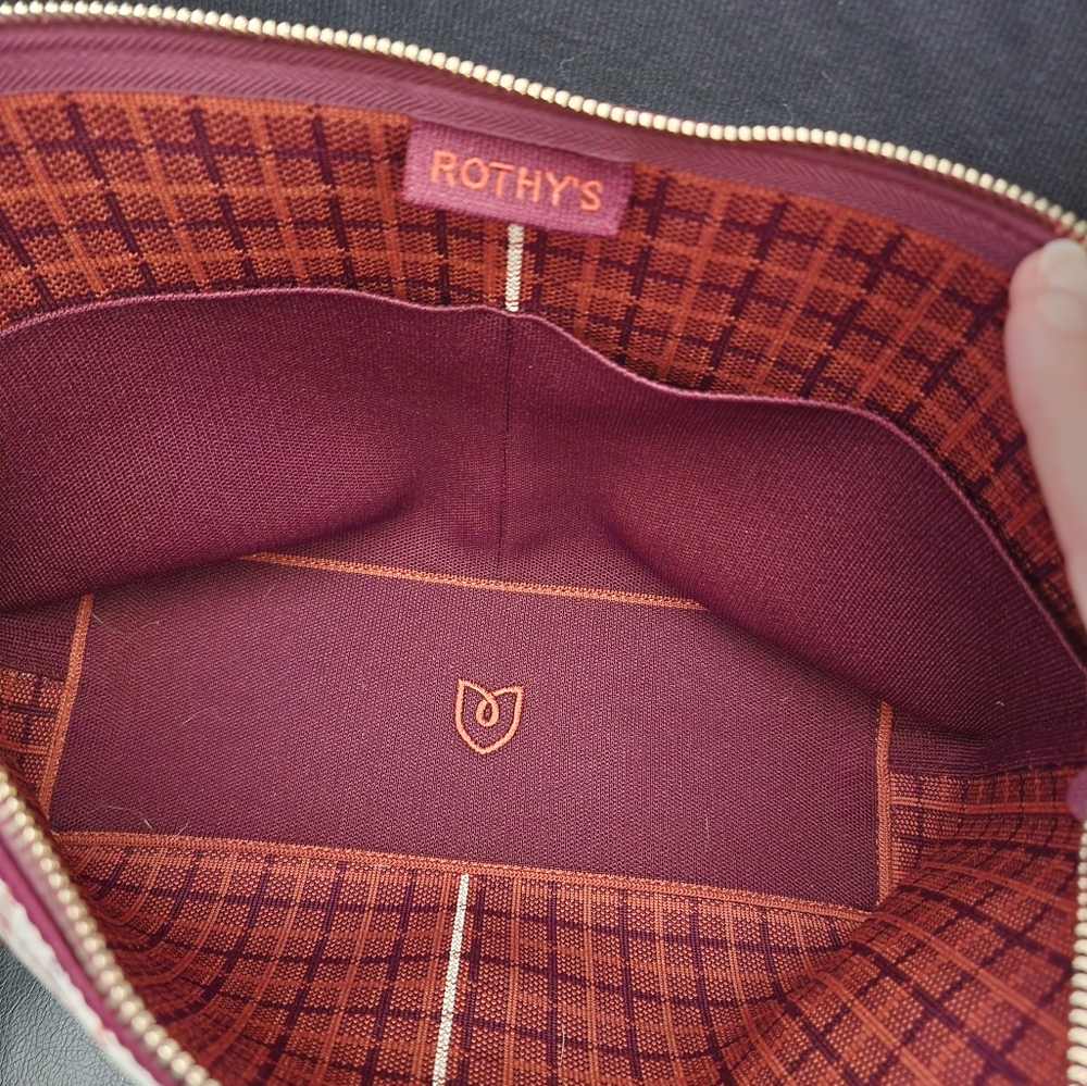 Rothy's Plaid Crossbody Bag in Brown and Cream - Picture 4 of 11